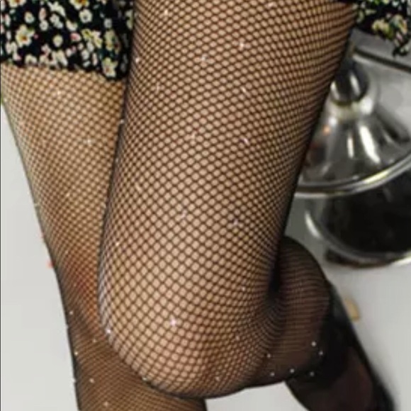 Holiday ’Bling Fling- shimmer Fishnet Hose NWT - Picture 3 of 5
